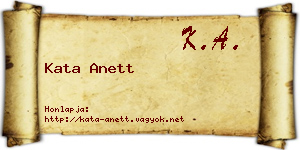 Kata Anett névjegykártya